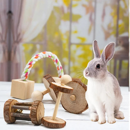 Cute Rabbit Roller Toys Natural Wooden