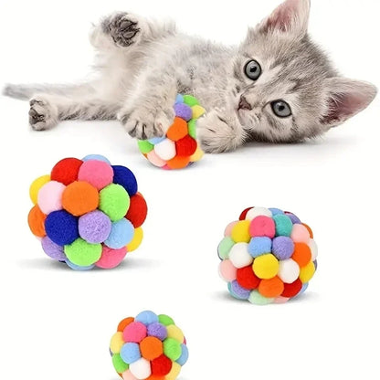 3PCS Cat Toys Cat Plush Ball Toy