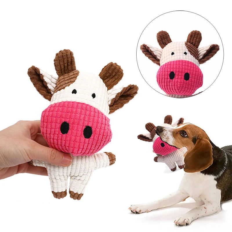 Plush Dog Toy Interactive Squeaky