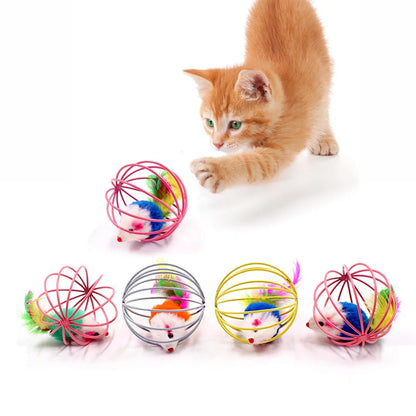 Cat Toy Stick Feather Wand With Bell Mouse Toys