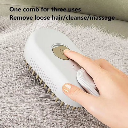 Cat Dog Pet Spray Massage Brush One Button Steam Spray