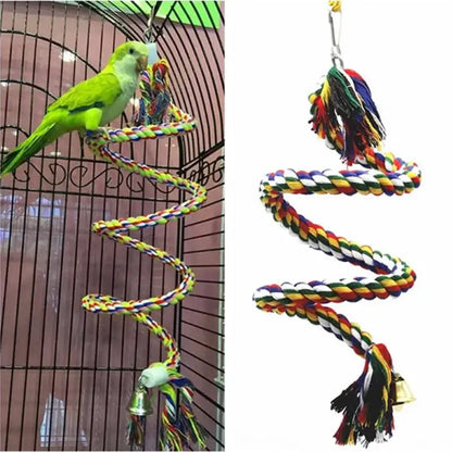 Parrot Toy Wicker Rope Hanging Braided Budgie Chew