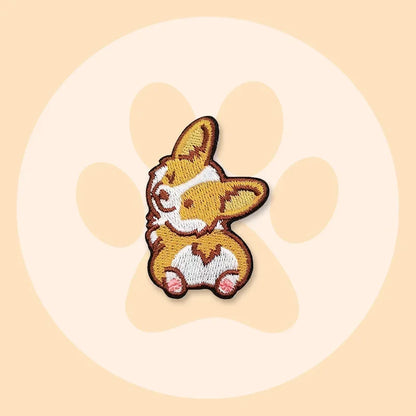 Lindo parche de dibujos animados para planchar Shiba Inu Corgi