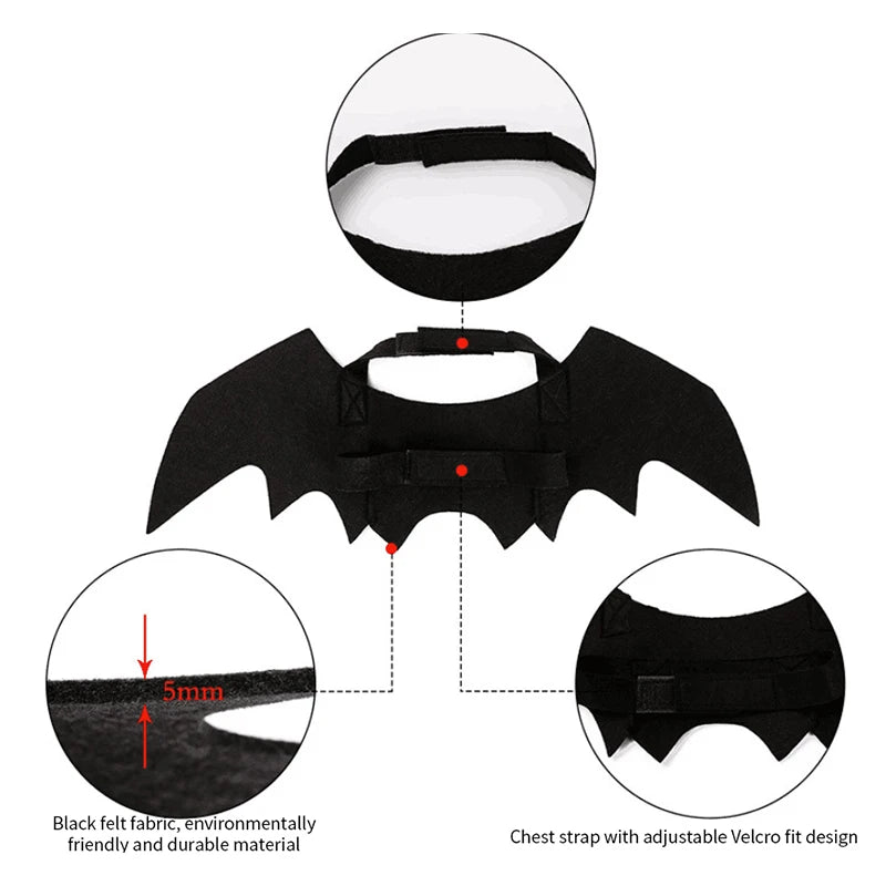 Fashion Cat Clothes Bat Wings