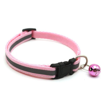 Cats Bells Collars Adjustable Buckles Small Dog Collar Reflective