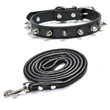 Harp Spiked Studded Leather Dog Collars