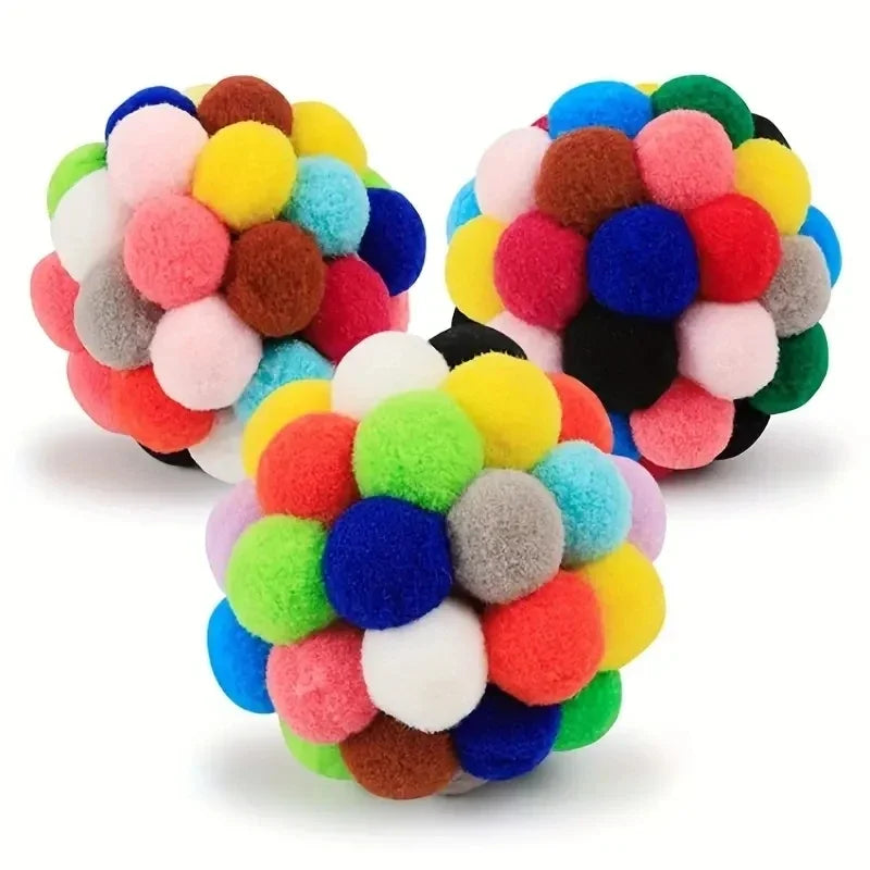 3PCS Cat Toys Cat Plush Ball Toy