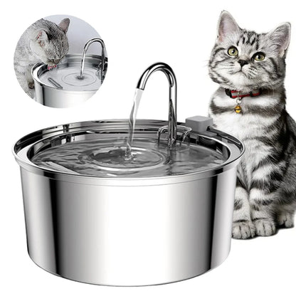 Cat Water Fountain Stainless Steel Pet Automatic USB