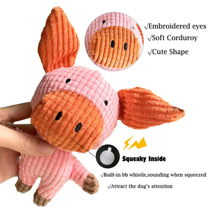 Plush Dog Toy Interactive Squeaky