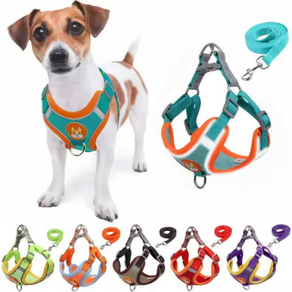 Dogs Adjustable Harness Leash Set