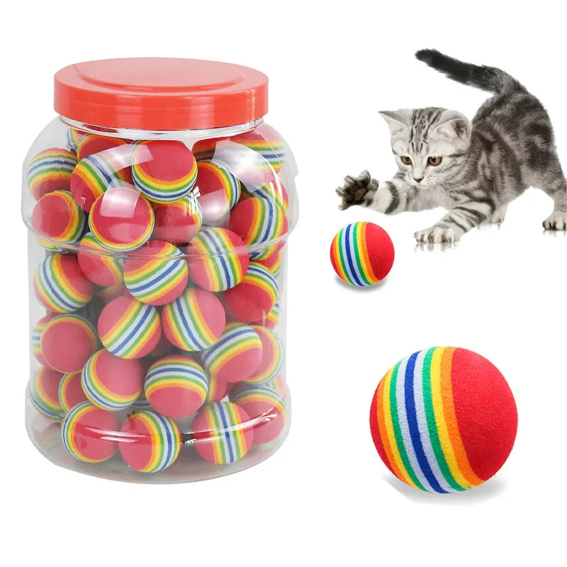 Pelota de juguete para gatos de arcoíris