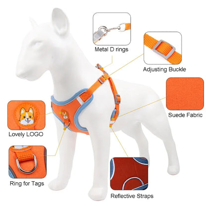 Dogs Adjustable Harness Leash Set