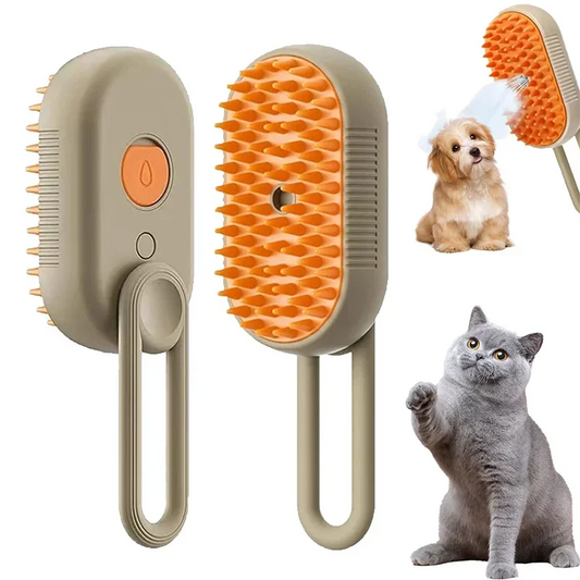 Cat Dog Pet Spray Massage Brush One Button Steam Spray