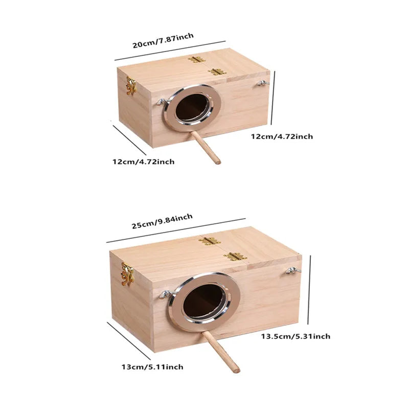 Wood Bird House Nest Birds Breeding Box