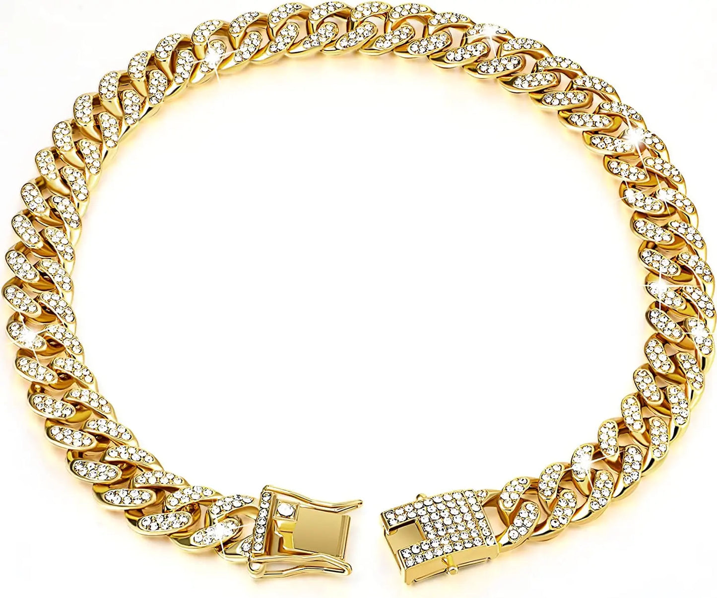 Luxury Gold Dog Chain Collar Cuban Chain Link