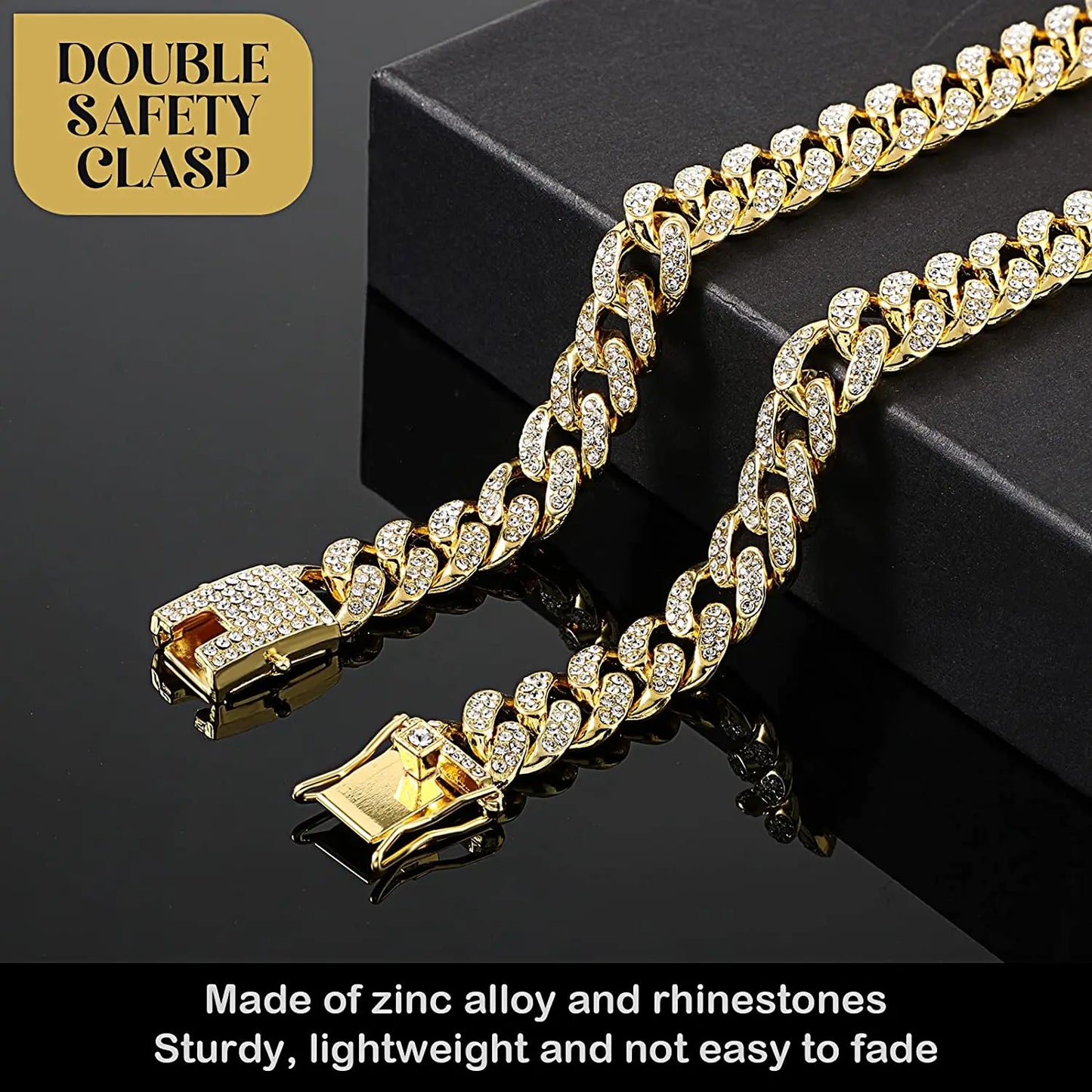 Luxury Gold Dog Chain Collar Cuban Chain Link